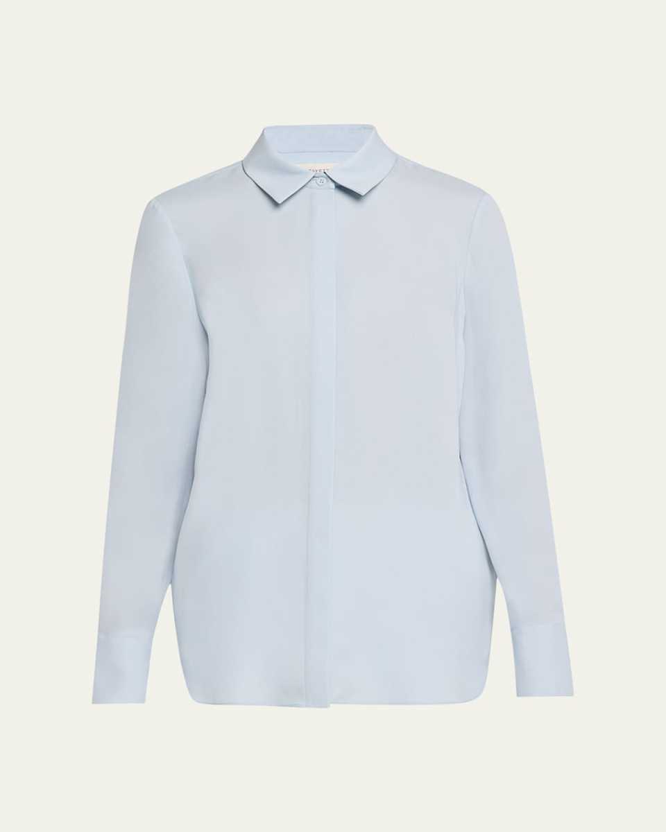 Scottie Silk Button-Down Blous